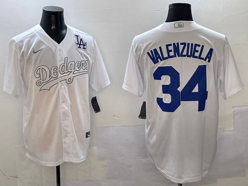 Men Los Angeles Dodgers #34 Valenzuela White Fashion Edition Game 2025 Nike MLB Jersey style 5->los angeles dodgers->MLB Jersey